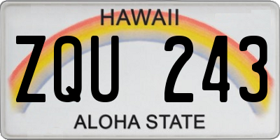 HI license plate ZQU243