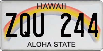 HI license plate ZQU244