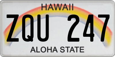 HI license plate ZQU247