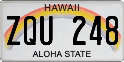 HI license plate ZQU248