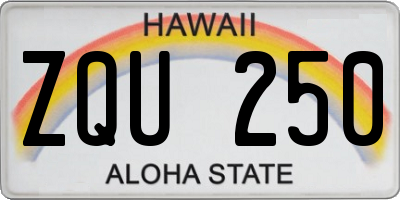 HI license plate ZQU250