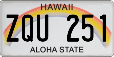 HI license plate ZQU251