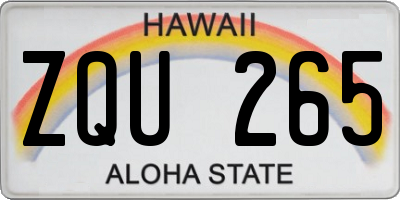 HI license plate ZQU265