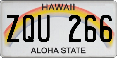 HI license plate ZQU266