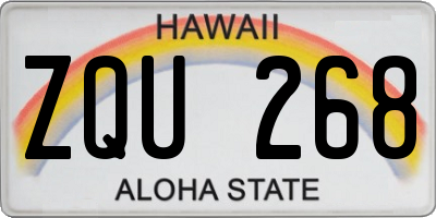 HI license plate ZQU268