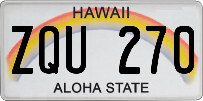 HI license plate ZQU270