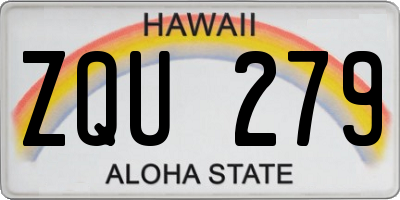 HI license plate ZQU279