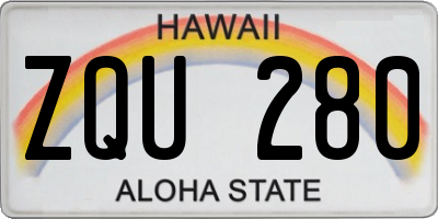 HI license plate ZQU280