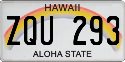 HI license plate ZQU293