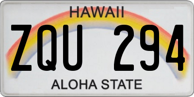 HI license plate ZQU294