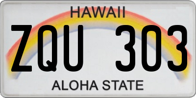 HI license plate ZQU303