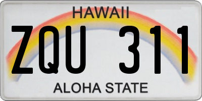 HI license plate ZQU311