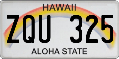 HI license plate ZQU325