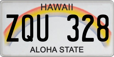 HI license plate ZQU328