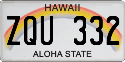 HI license plate ZQU332