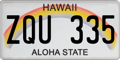 HI license plate ZQU335