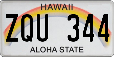HI license plate ZQU344