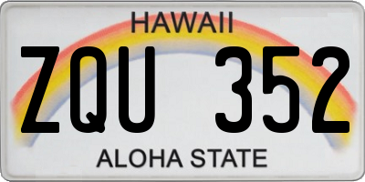 HI license plate ZQU352