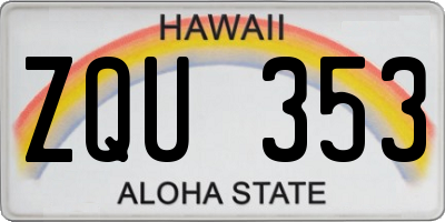 HI license plate ZQU353