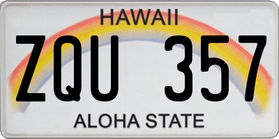HI license plate ZQU357