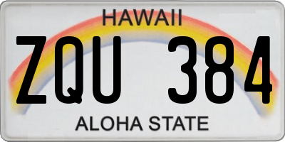 HI license plate ZQU384
