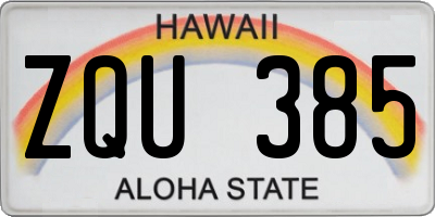 HI license plate ZQU385