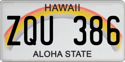 HI license plate ZQU386