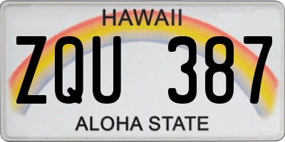HI license plate ZQU387