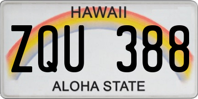 HI license plate ZQU388