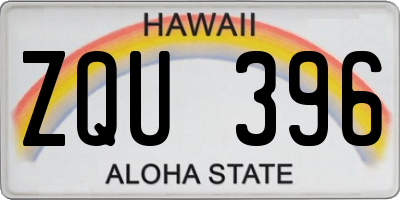 HI license plate ZQU396