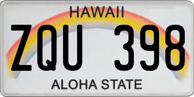 HI license plate ZQU398