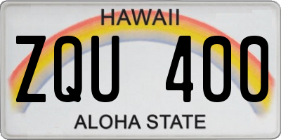 HI license plate ZQU400