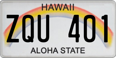 HI license plate ZQU401