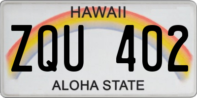 HI license plate ZQU402