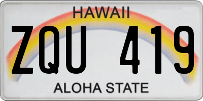 HI license plate ZQU419