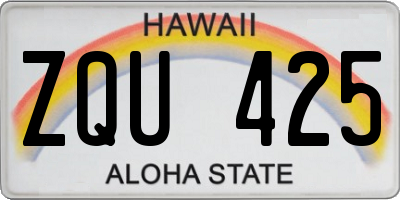 HI license plate ZQU425