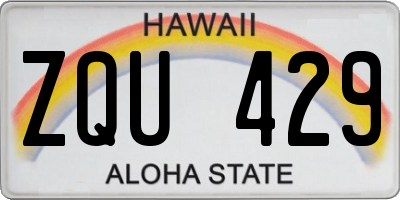 HI license plate ZQU429