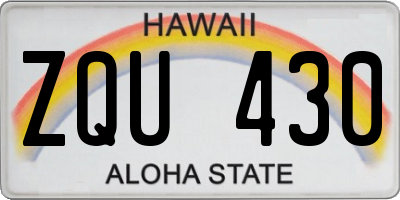 HI license plate ZQU430