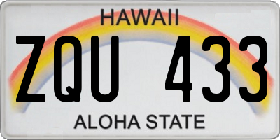 HI license plate ZQU433