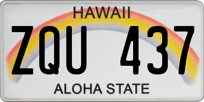 HI license plate ZQU437