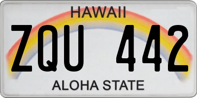 HI license plate ZQU442