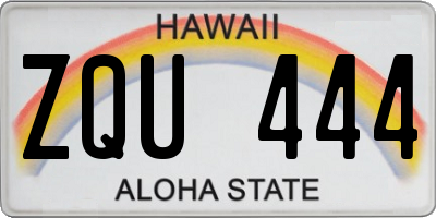 HI license plate ZQU444