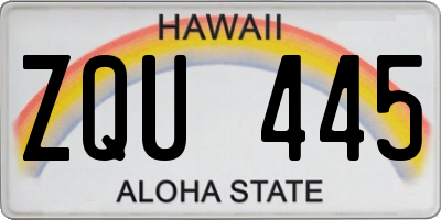 HI license plate ZQU445