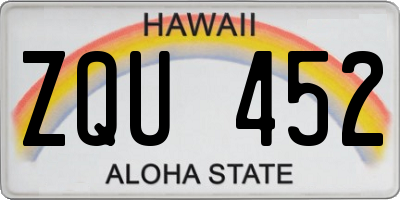 HI license plate ZQU452