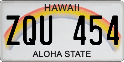HI license plate ZQU454