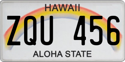 HI license plate ZQU456