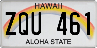 HI license plate ZQU461