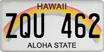 HI license plate ZQU462