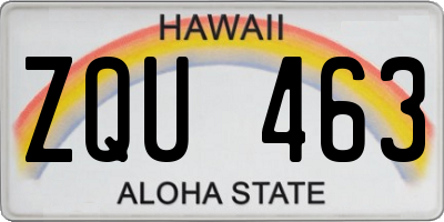 HI license plate ZQU463