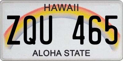 HI license plate ZQU465